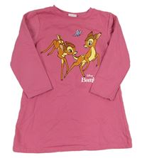 Růžové teplákové šaty s Bambim Disney