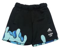 Černé teplákové sportovní kraťasy s potiskem Adidas