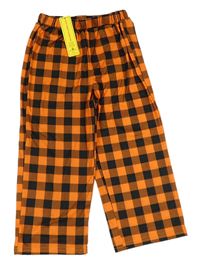 Kostým - Oranžovo-černé kostkované kalhoty SHEIN
