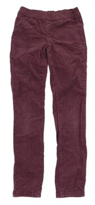 Fialovohnědé elastické manšestráky H&M