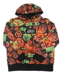 Černo-červená mikina s vánočním motivem a kapucí zn. George 