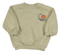 Béžová oversize mikina s dýněmi a nápisy George