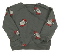 Tmavošedá vánoční mikina se Santy George
