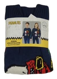 Nové - tmavomodrý pletený svetr se Snoopym PEANUTS