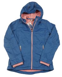 Nové - modrá softshellová bunda s nášivkou a kapucí ACTIVE TOUCH