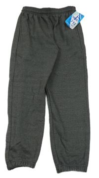 Nové - tmavošedé melírované teplé tepláky O'B