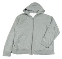 Šedá melírovaná propínací mikina s kapucí H&M