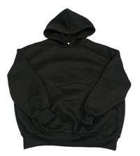 Černá teplá oversize mikina s potiskem a kapucí SHEIN