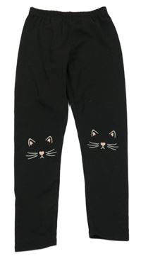 Černé legíny s kočičkami SHEIN