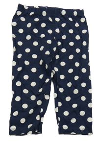 Tmavomodro-bílé puntíkaté capri legíny Topolino