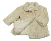 Smetanový kožešinový podšitý kabát s límečkem Monsoon