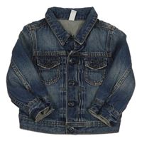 Tmavomodrá riflová bunda s límečkem GAP