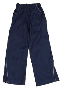 Tmavomodré šusťákové nepromokavé funkční kalhoty crane