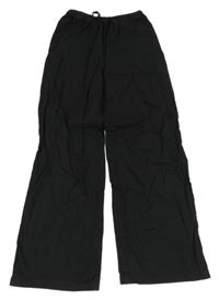 Černé lněné kalhoty H&M