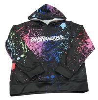 Černo-barevně skvrnitá mikina s Unspeakable a kapsou a kapucí