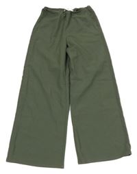 Khaki široké kalhoty H&M