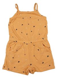 Oranžový puntíkatý letní overal se srdíčky name it.