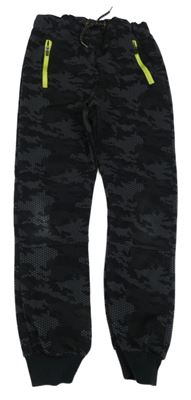 Černo-šedé army funkční tepláky ERGEENOMIXX