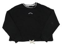 Černá oversize crop mikina s nápisem M&S