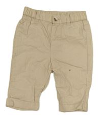 Béžové lehké plátěné kalhoty H&M