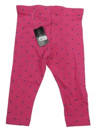 Nové - Fuchsiové puntíkaté legíny zn. Dunnes