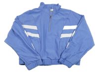 Modrofialovo-bílá žebrovaná crop mikina s pruhy Primark