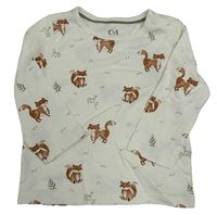 Smetanové triko s liškami C&A