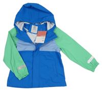 Nové - Modro-světlemodro-zelená nepromokavá bunda s kapucí Kiki&Koko