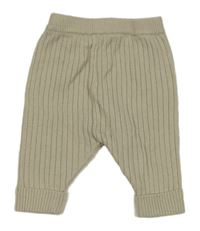 Béžové žebrované pletené tepláky Nutmeg