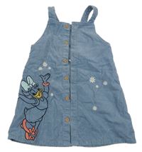 Modré manšestrové propínací šaty s Daisy a květy Primark