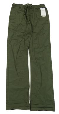 Nové - Khaki plátěné kalhoty M&S