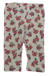 Krémové puntíkaté legíny s růžemi Topomini