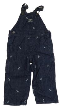 Tmavomodré laclové rifle s rugby míči OshKosh