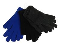 Nové - 3x prstové rukavice - černé + tmavošedé + safírové C&A