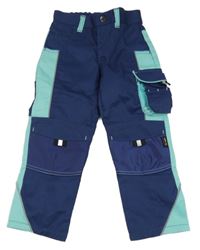 Tmavomodro-tyrkysové pracovní kalhoty s kapsami Top Craft
