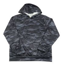 Tmavošedá army mikina s kapucí