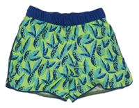 Zelené plážové kraťasy s listy