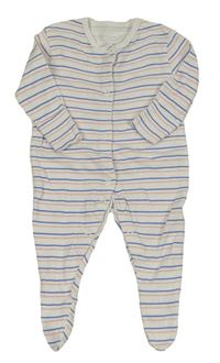 Bílo-modro-růžový pruhovaný overal Primark