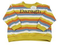 Nové - Barevná pruhovaná mikina s nápisem