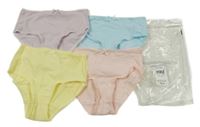 Nové - 4x kalhotky - světlemodré + růžové + žluté + lila George