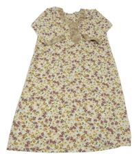 Béžové květované lehké šaty