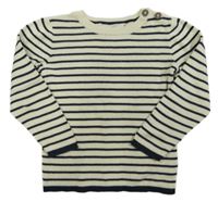 Béžovo-černý pruhovaný svetr H&M