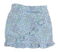 Světlemodrá květovaná lehká sukně Primark