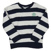 Tmavomodro-bílá pruhovaná mikina s výšivkou Pep&Co