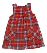 Červeno-modré kostkované vlněné šaty Nutmeg