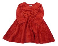 Červené sametové šaty s mašlí POLARN O. PYRET