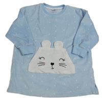 Světlemodrá plyšová oversize mikina s králíkem Pep&Co