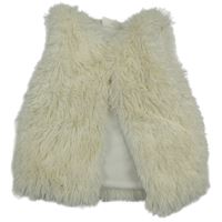 Smetanová kožešinová podšitá vesta 