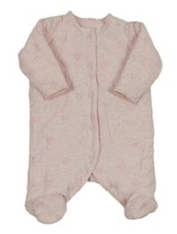 Světlerůžový melírovaný zateplený overal se srdíčky Primark