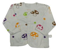 Bílé propínací triko s houbičkami 